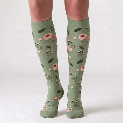 Chaussettes de compression hautes à imprimé marguerites Fuchsia (6 paires) - image 3