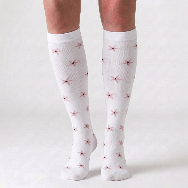 Chaussettes de compression hautes à imprimé marguerites Fuchsia (6 paires) - image 6