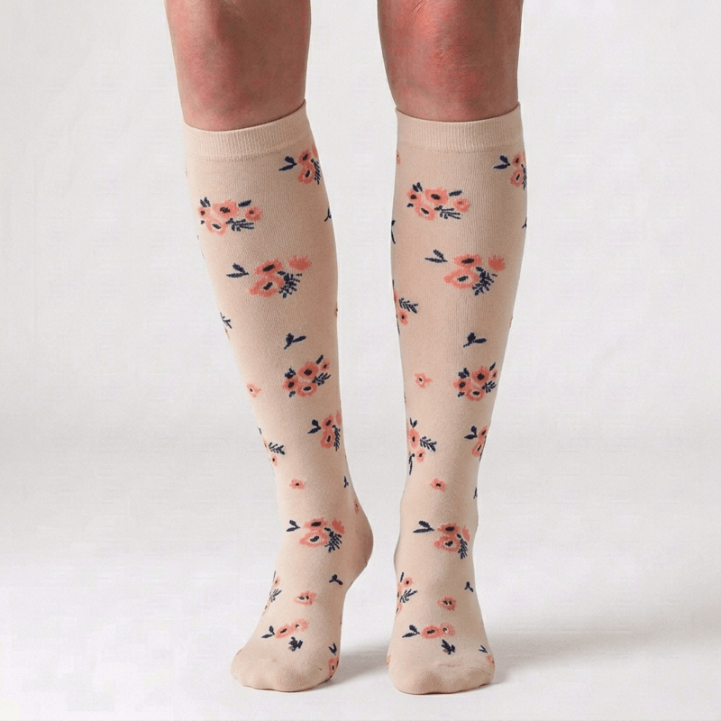 Chaussettes de compression hautes à imprimé marguerites Fuchsia (6 paires) - image 4