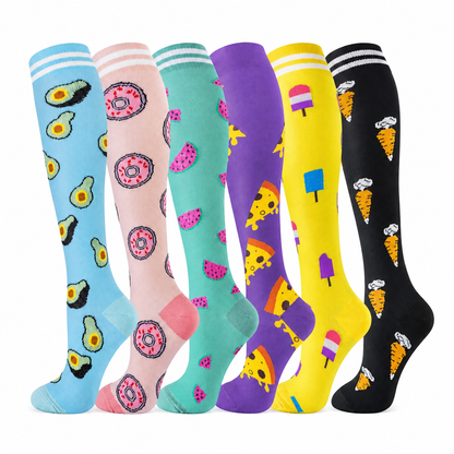 Chaussettes de compression à motifs alimentaires (6 paires) - image 3