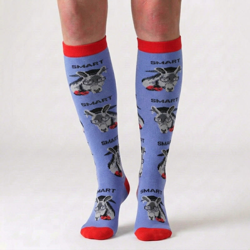 Chaussettes de compression à imprimé animal de dessin animé amusant (5 paires) - image 2