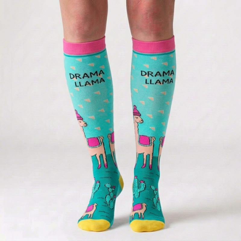 Chaussettes de compression à imprimé animal de dessin animé amusant (5 paires) - image 5
