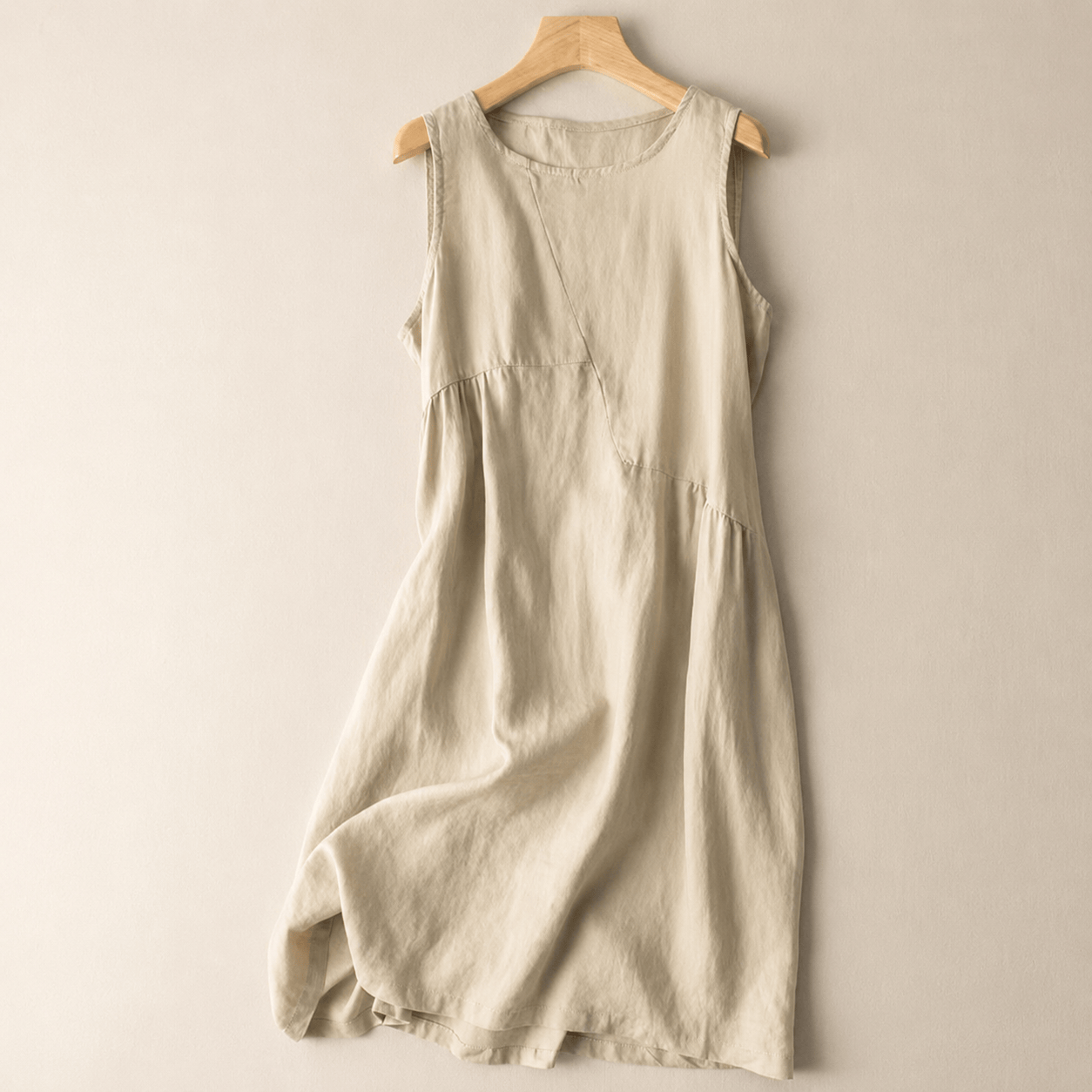 Robe midi à poches en coton et lin - Abricot - 2XL - image 2