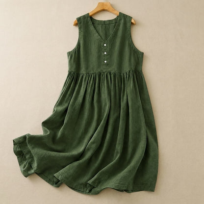 Robe midi texturée à boutons sur le devant - Vert - XXL - image 7