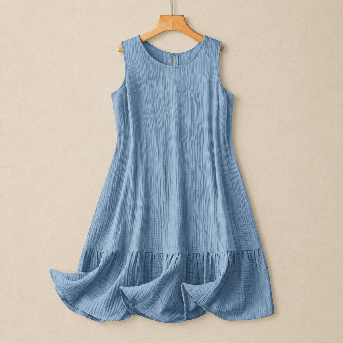 Robe midi trapèze sans manches - Bleu - 4XL - image 0