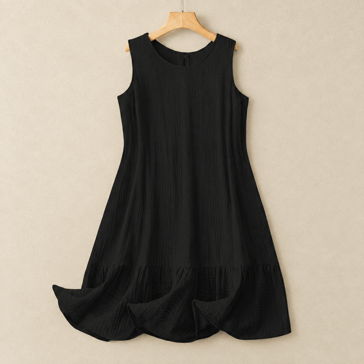 Robe midi trapèze sans manches - Noir - 4XL - image 1