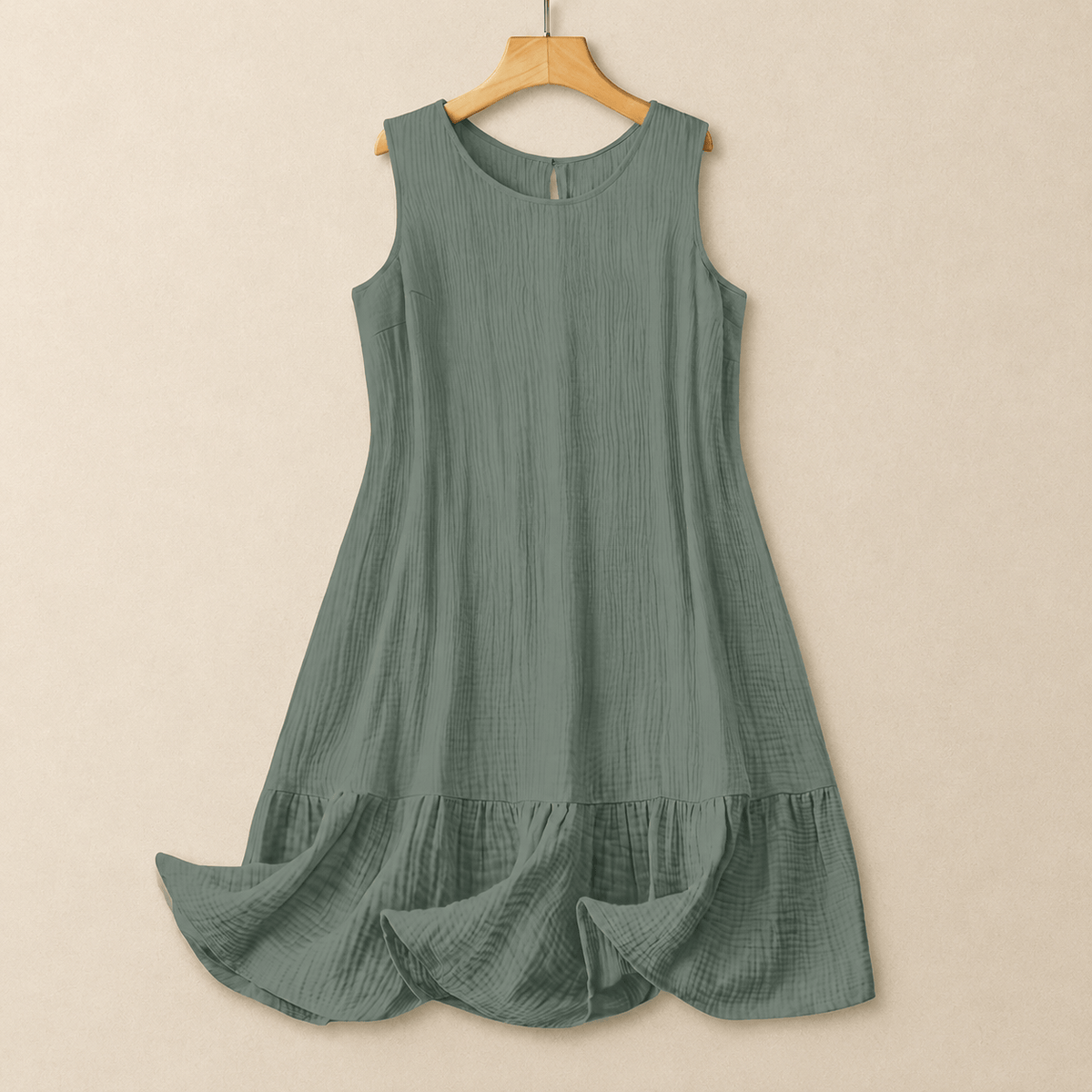 Robe midi trapèze sans manches - Vert - 4XL - image 4