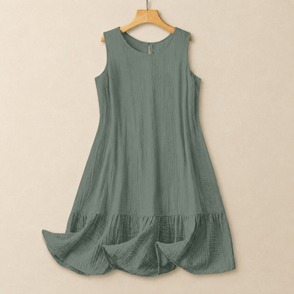 Robe midi trapèze sans manches - Vert - 4XL - image 4