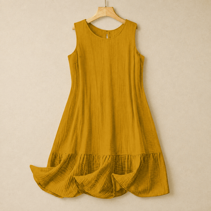 Robe midi trapèze sans manches - Jaune - 4XL - image 3