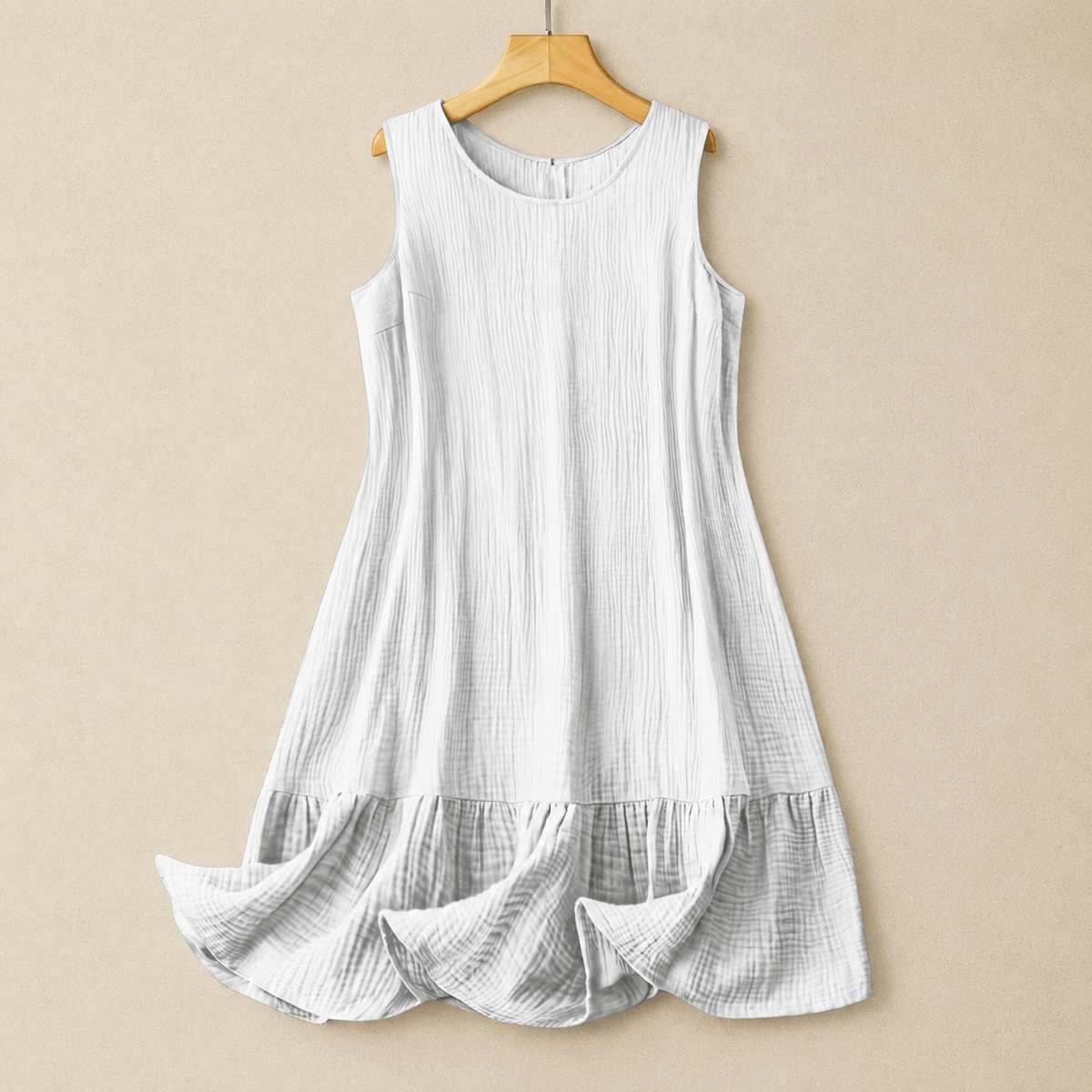 Robe midi trapèze sans manches - Blanc - 4XL - image 2