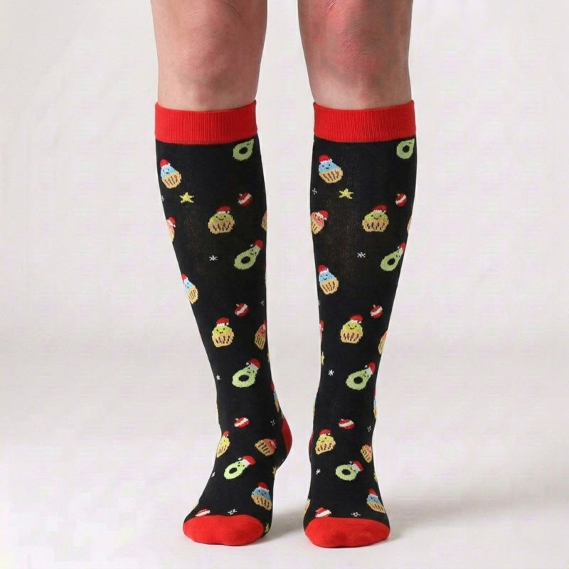 Chaussettes de compression à motif mignon de Noël (6 paires) - image 6