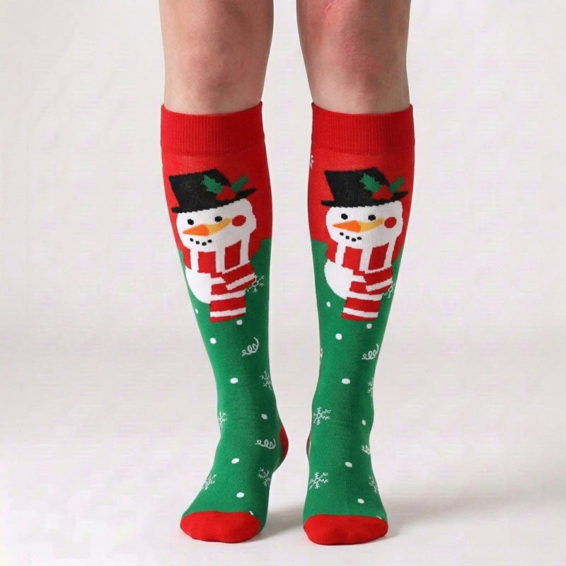 Chaussettes de compression à motif mignon de Noël (6 paires) - image 1