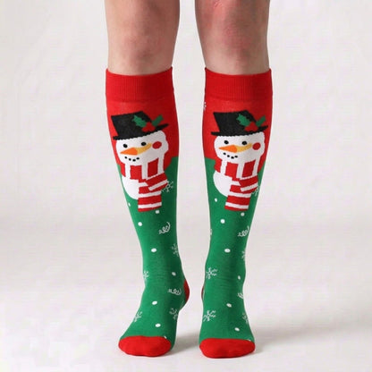 Chaussettes de compression à motif mignon de Noël (6 paires) - image 1