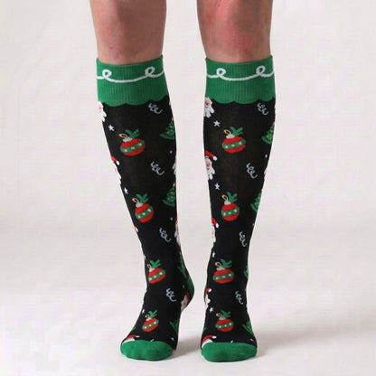 Chaussettes de compression à motif mignon de Noël (6 paires) - image 5