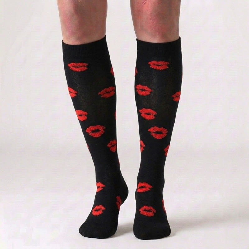Chaussettes de compression à lèvres rouges (5 paires) - image 3