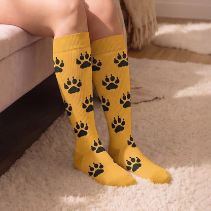 Chaussettes de compression grandes tailles à motif pattes - image 1