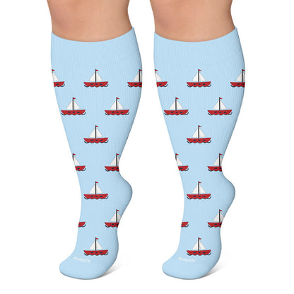Chaussettes de compression grandes tailles à motif pattes - Bleu - 4XL - image 4