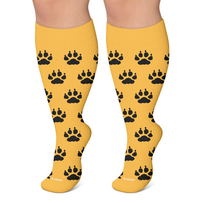 Chaussettes de compression grandes tailles à motif pattes - Jaune - 4XL - image 5
