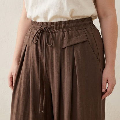 Pantalon décontracté à jambes larges et extensibles - image 4