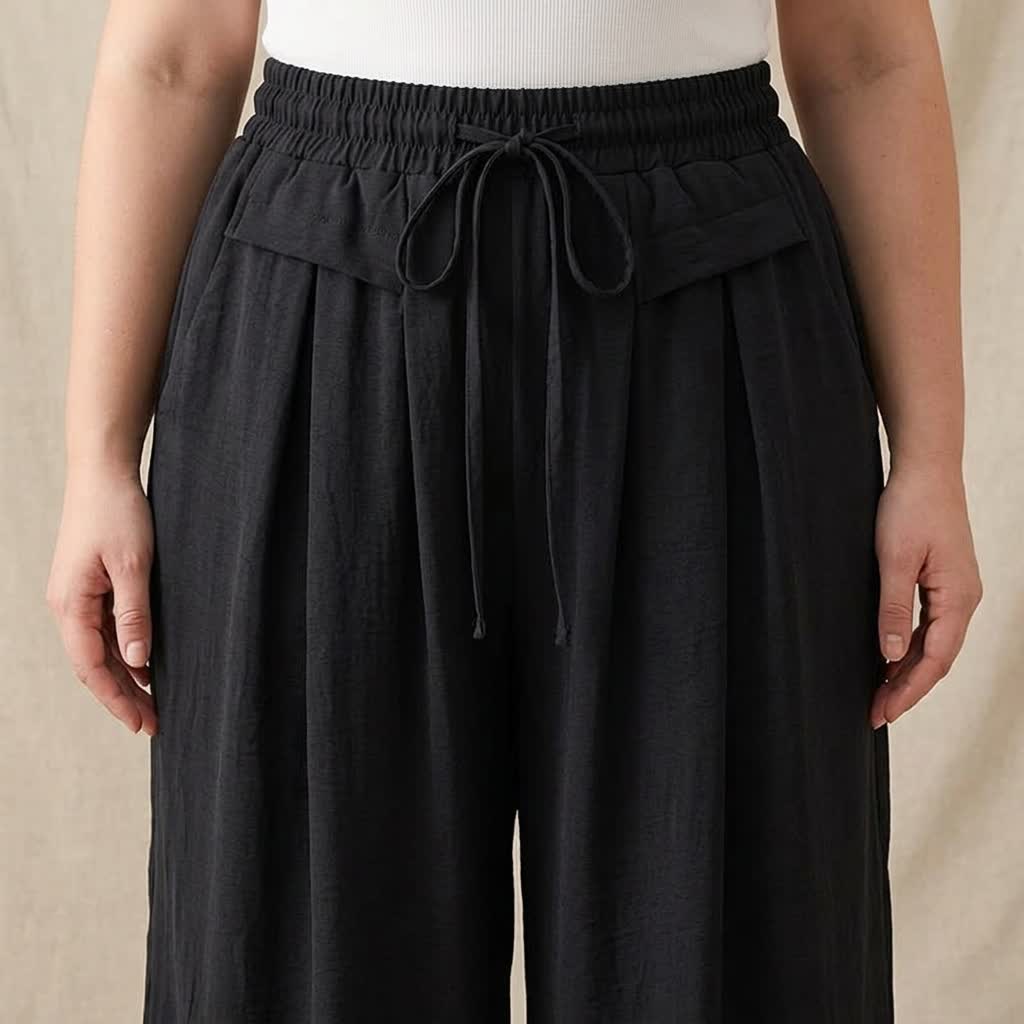 Pantalon décontracté à jambes larges et extensibles - image 12