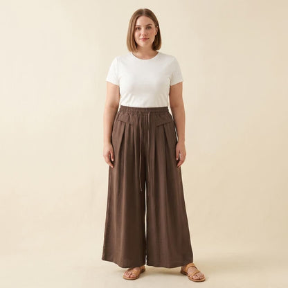 Pantalon décontracté à jambes larges et extensibles - image 5