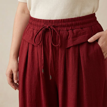 Pantalon décontracté à jambes larges et extensibles - image 9