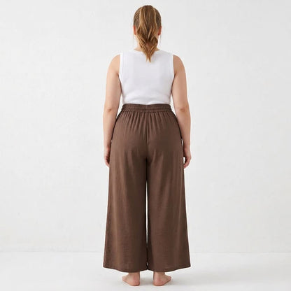 Pantalon décontracté à jambes larges et extensibles - image 6