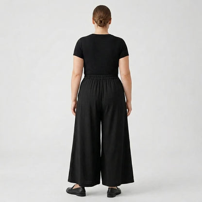 Pantalon décontracté à jambes larges et extensibles - image 11