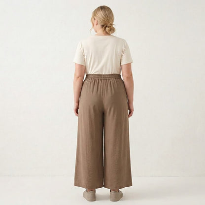 Pantalon décontracté à jambes larges et extensibles - image 2