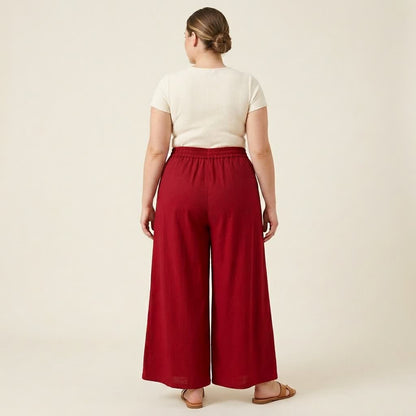 Pantalon décontracté à jambes larges et extensibles - image 8
