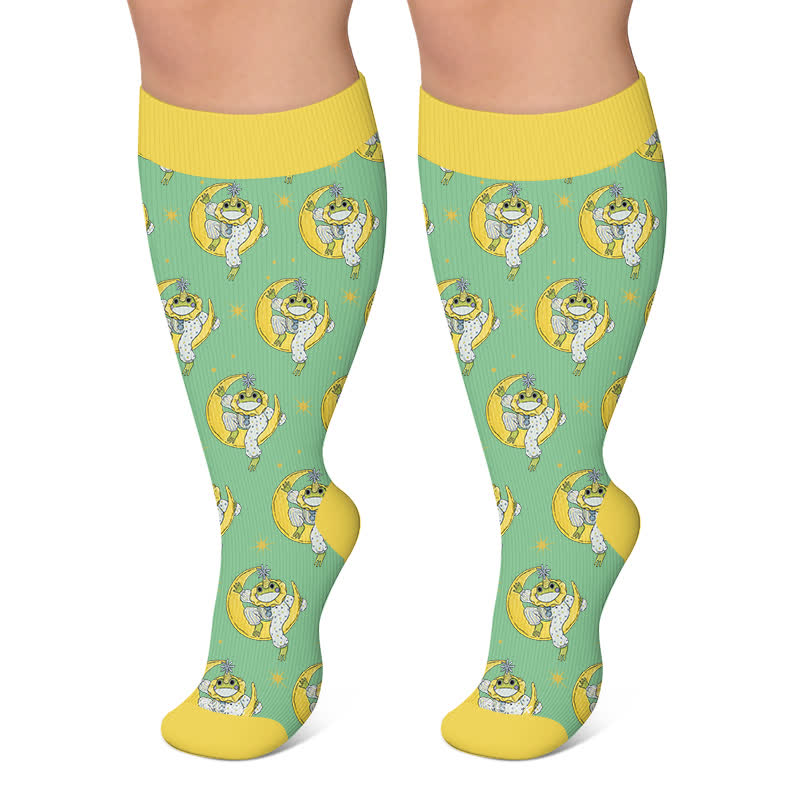 Chaussettes de compression citrouille grenouille grande taille - Vert - 4XL - image 6