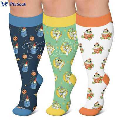 Chaussettes de compression citrouille grenouille grande taille - image 0