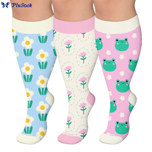 Chaussettes de compression Daisy Frog grandes tailles - image 0