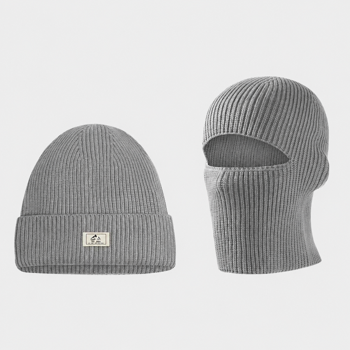 Bonnet d'hiver côtelé thermique double style - Gris - One Size - image 2