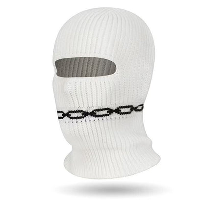 Bonnet cagoule convertible en maille côtelée pour temps froid - Blanc - One Size - image 5