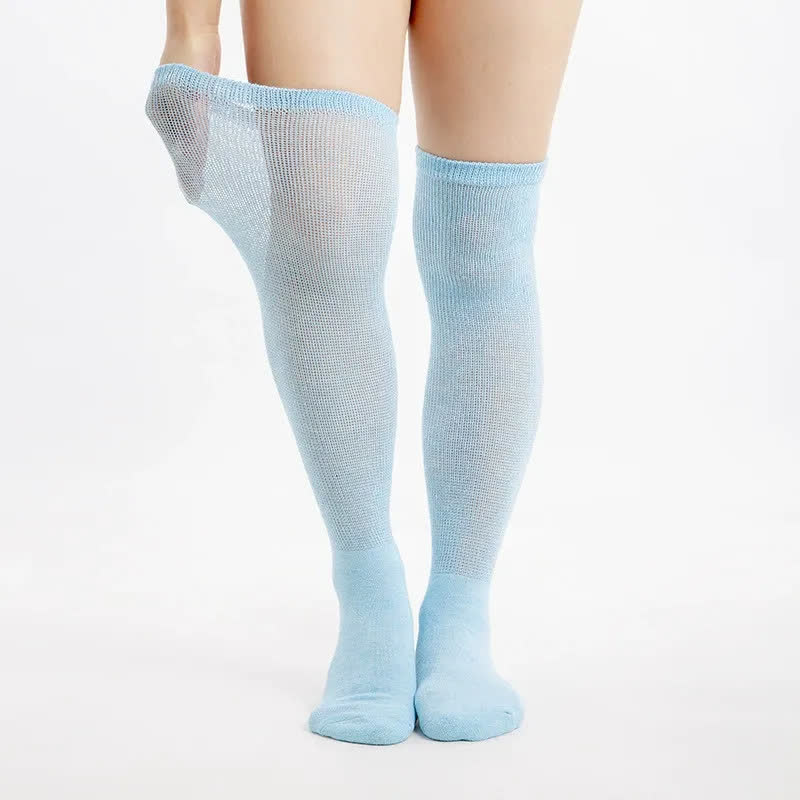 Chaussettes hautes non compressives pour diabétiques - Bleu clair - 42(US4-8,5) - image 4