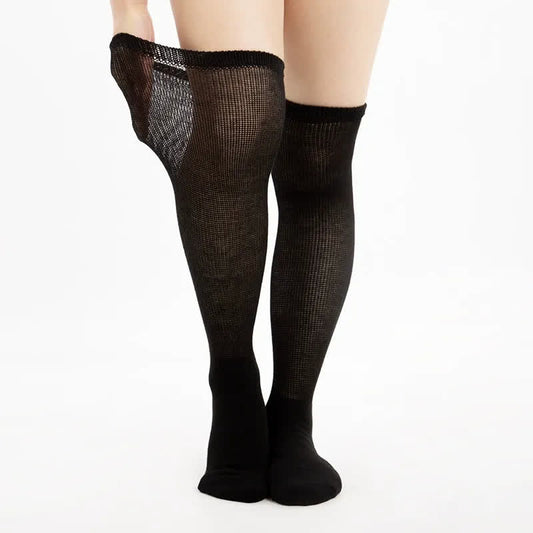 Chaussettes hautes non compressives pour diabétiques - Noir - 42(US4-8,5) - image 0