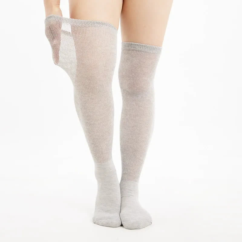 Chaussettes hautes non compressives pour diabétiques - Gris - 42(US4-8,5) - image 2