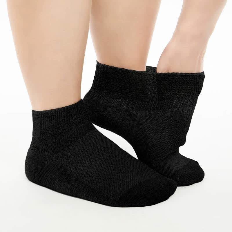 Chaussettes de cheville respirantes, rembourrées et non contraignantes pour diabétiques (5 paires) - Noir - UE40-44(7-10) - image 2