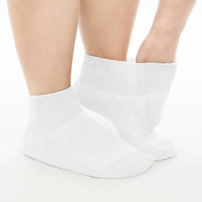 Chaussettes de cheville respirantes, rembourrées et non contraignantes pour diabétiques (5 paires) - Blanc - UE40-44(7-10) - image 1