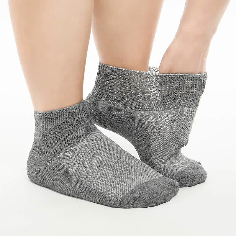 Chaussettes de cheville respirantes, rembourrées et non contraignantes pour diabétiques (5 paires) - Gris foncé - UE40-44(7-10) - image 5