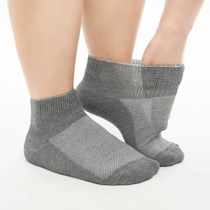 Chaussettes de cheville respirantes, rembourrées et non contraignantes pour diabétiques (5 paires) - Gris foncé - UE40-44(7-10) - image 5