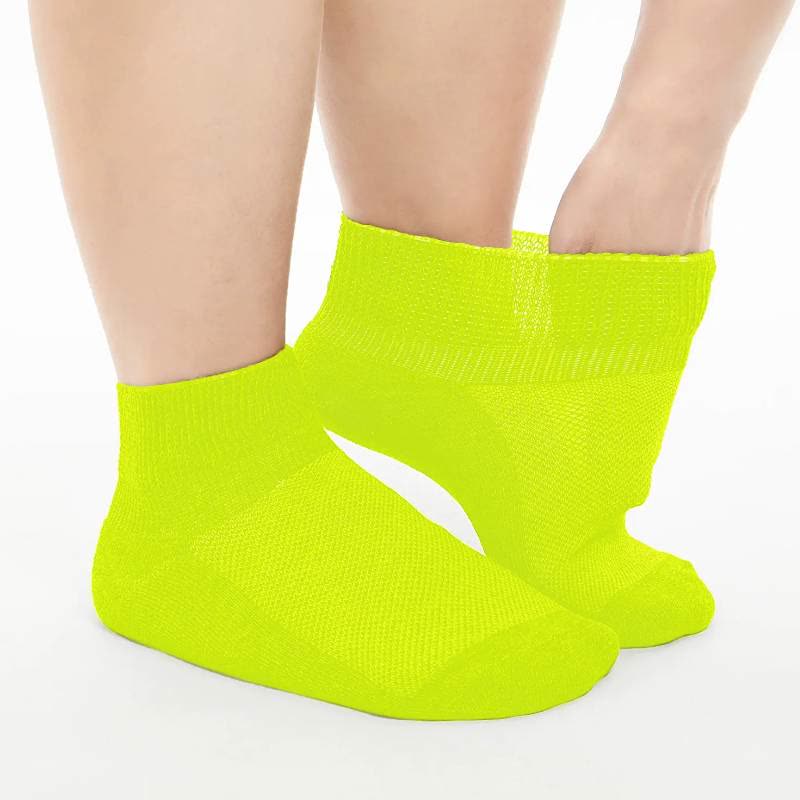 Chaussettes de cheville respirantes, rembourrées et non contraignantes pour diabétiques (5 paires) - Vert fluorescent - UE40-44(7-10) - image 7