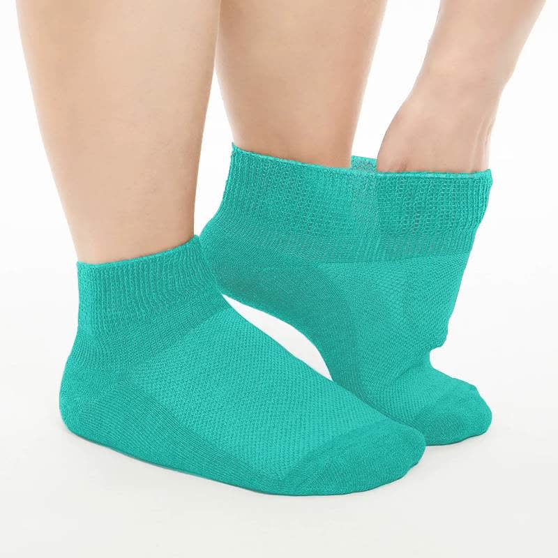 Chaussettes de cheville respirantes, rembourrées et non contraignantes pour diabétiques (5 paires) - Vert arctique - UE40-44(7-10) - image 4
