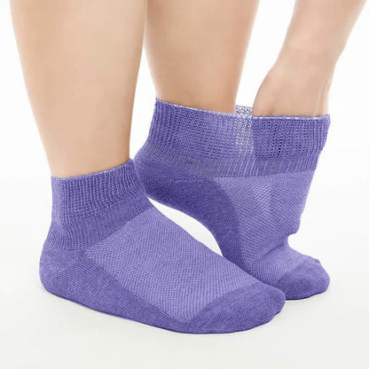 Chaussettes de cheville respirantes, rembourrées et non contraignantes pour diabétiques (5 paires) - Violet - UE40-44(7-10) - image 9