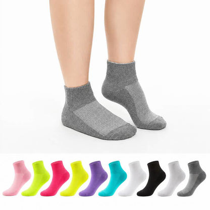 Chaussettes de cheville respirantes, rembourrées et non contraignantes pour diabétiques (5 paires) - Fuchsia+ Gris foncé + Violet + Vert fluorescent + Vert arctique - UE40-44(7-10) - image 0