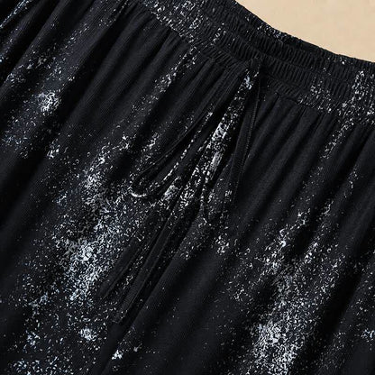 Pantalon fluide à jambes larges imprimé Splash grandes tailles - image 1