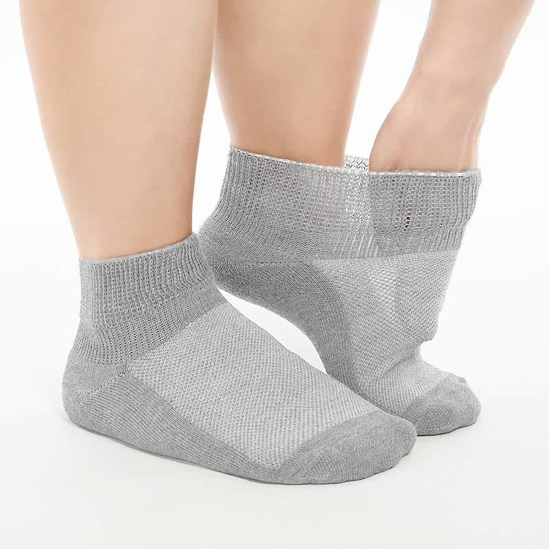 Chaussettes de cheville respirantes, rembourrées et non contraignantes pour diabétiques (5 paires) - Gris clair - UE40-44(7-10) - image 10