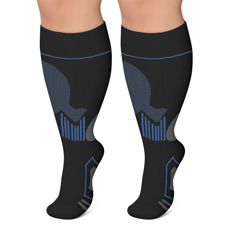 Chaussettes de compression athlétiques colorblock grandes tailles - Bleu - 4XL - image 6
