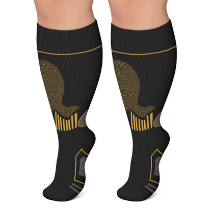 Chaussettes de compression athlétiques colorblock grandes tailles - Noir - 4XL - image 4
